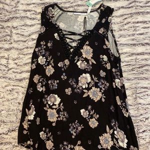 Saige lace up knit top size medium